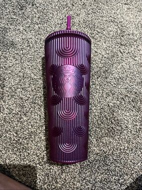 Starbucks Purple Textured Reusable Tumbler with Straw